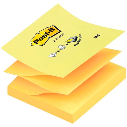 Бумага для заметок на клейкой основе "Post-it Z-Notes R330", 76x76 мм, 100 листов, желтый