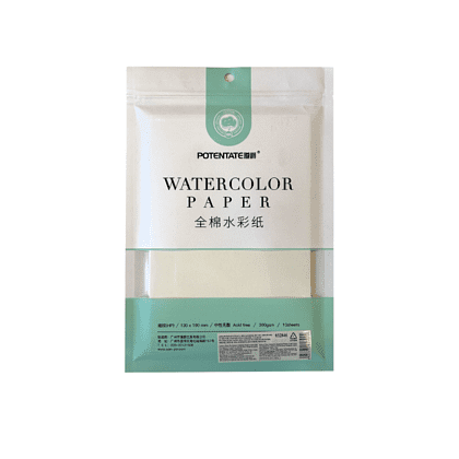 Бумага для акварели "Potentate", хлопок, горячий пресс, 13.5х19 см, 10 листов