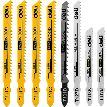Набор пилок Deli YS EDH-QJT008-EH1, для лобзика, универсальный, 8 шт - 6