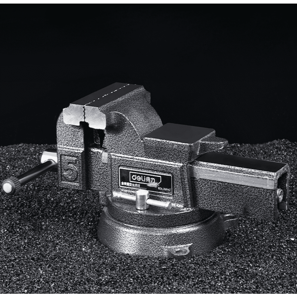 Тиски стальные Deli YS EDL2904Z, поворотные, с наковальней, 4"-100 мм - 2