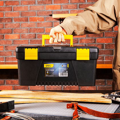 Ящик для инструмента Deli "EDL432417", 380x200x180 мм, пластмасса, с секциями - 7