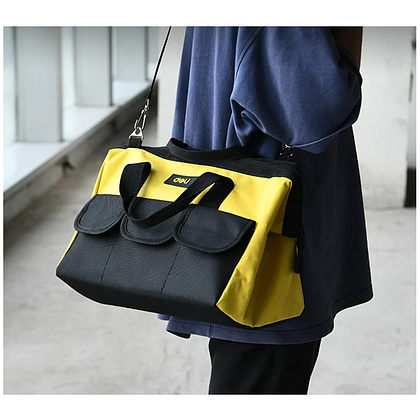 Сумка для инструментов Deli YS EDL430016, 360х180х250 мм, ткань Oxford, черный, желтый - 6