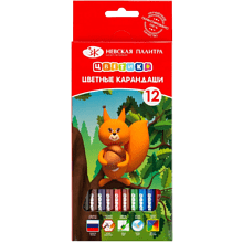 Цветные карандаши "Цветик", 12 шт, шестигранные