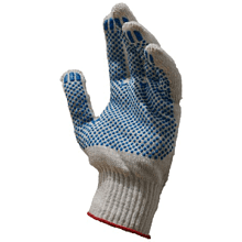 Перчатки трикотажные х/б "Лайт", с ПВХ покрытием точка из 4-х нитей