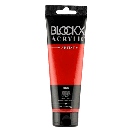 Краски акриловые "Blockx", 456 яркий красный, 120 мл