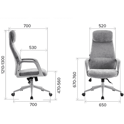 Кресло компьютерное EVERPROF Otto, Black ткань, коричневый, металл, корпус черный - 8