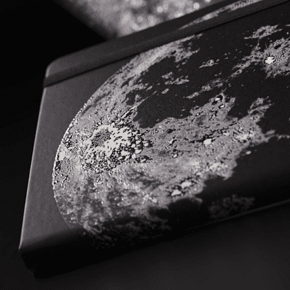 Блокнот "Cosmic moon", А5, 96 листов, линейка, на резинке, черный - 4