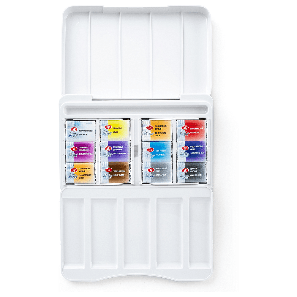 Краски акварельные "Белые ночи Ботанический атлас", набор 12 цветов, кюветы