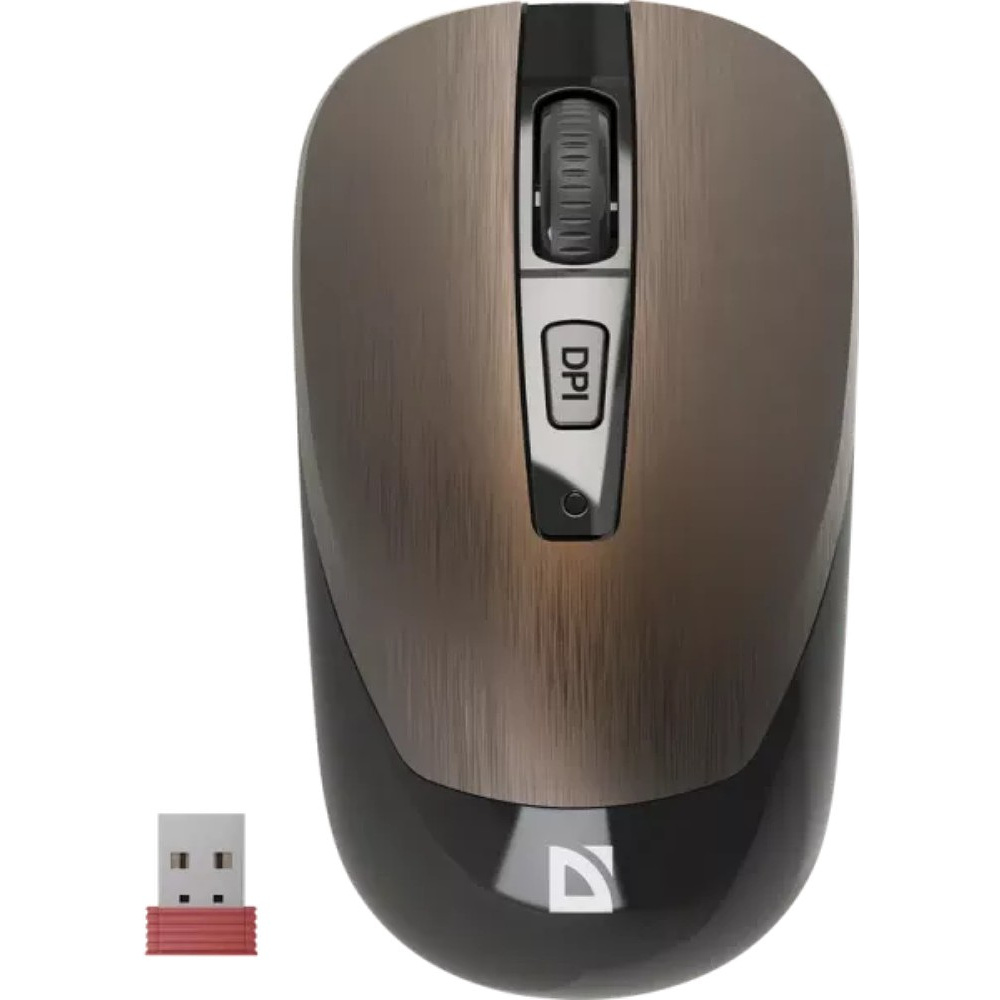 Мышь Defender "Wave MM-995", беспроводная, бесшумная, бронза