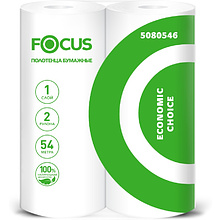 Полотенца бумажные Focus Eco, в рулонах, 54 м, 1 слой, 2 рулона, 100% целлюлоза