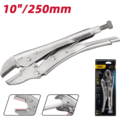 Клещи зажимные Deli YS EDL109010, 220 мм, с фиксатором - 7