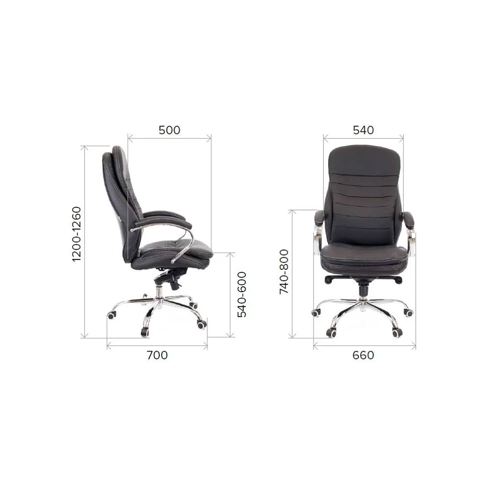Кресло для руководителя "Valencia", экокожа, металл, черный - 2