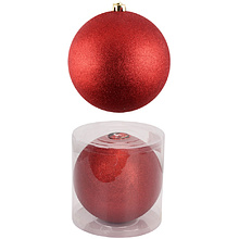 Шар елочный "Блеск", 20 см, пластик, красный