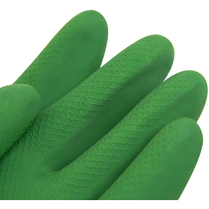 Перчатки латексные хозяйственные Zaubex БИКОЛОР, усиленные, р-р S, зеленый, желтый - 3