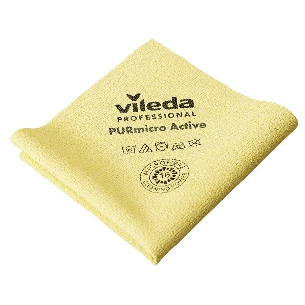 Салфетка универсальная Vileda "ПУРмикро Актив", 38x35 см, 5 шт/упак, желтый