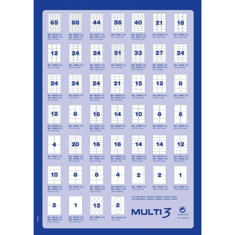 Самоклеящиеся этикетки универсальные MULTI 3, 105х74 мм, 100 листов, белый - 2