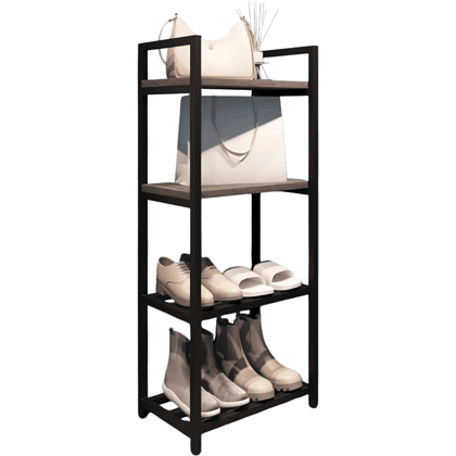 Обувница ALLERD 2+2 RION, черный муар, 440х250х1030, металл бруклин