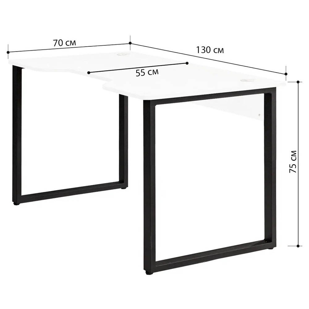 Стол компьютерный игровой Millwood Лофт Гонконг (ДТ-3), 1300x700 мм, белый, черный - 3