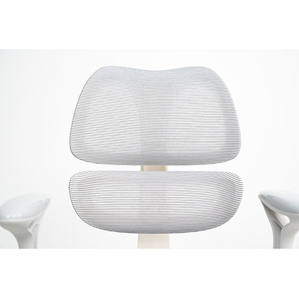 Кресло детское Ergosmart Antey, ткань, пластик, корпус белый, подставка для ног, с чехлом салатовым, серый - 17