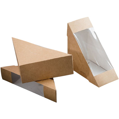 Контейнер бумажный для сэндвичей, 130х130х50 мм, 300шт/упак, крафт - 2