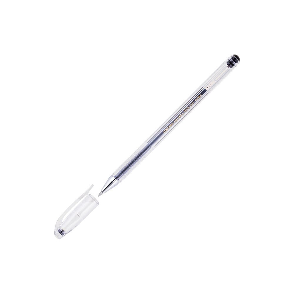 Ручка гелевая "Hi-Jell Color", 0.5 мм, прозрачный, стерж. чёрный