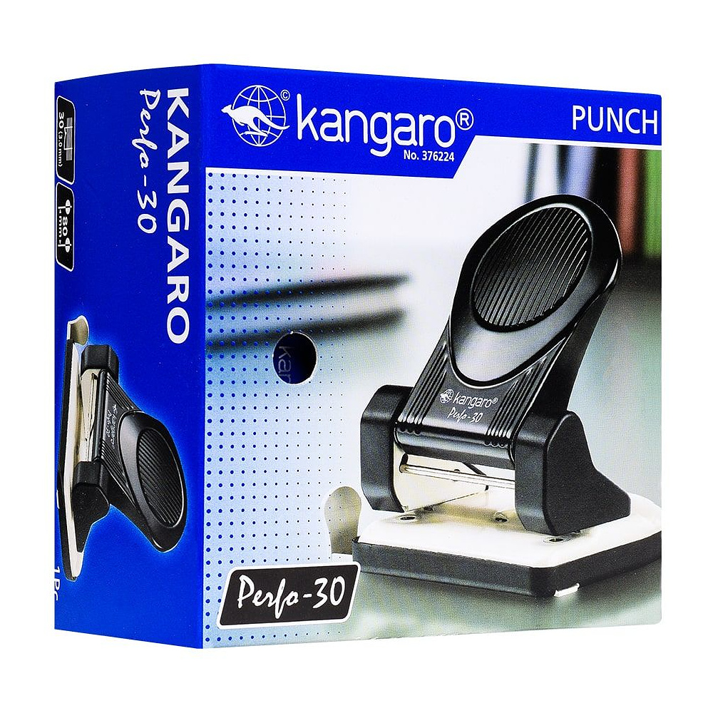 Дырокол Kangaro "Perfo-30", 30 листов, темно-синий - 3