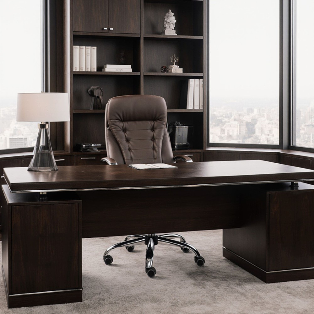 Кресло для руководителя AksHome "Richard new", экокожа, металл, коричневый - 3