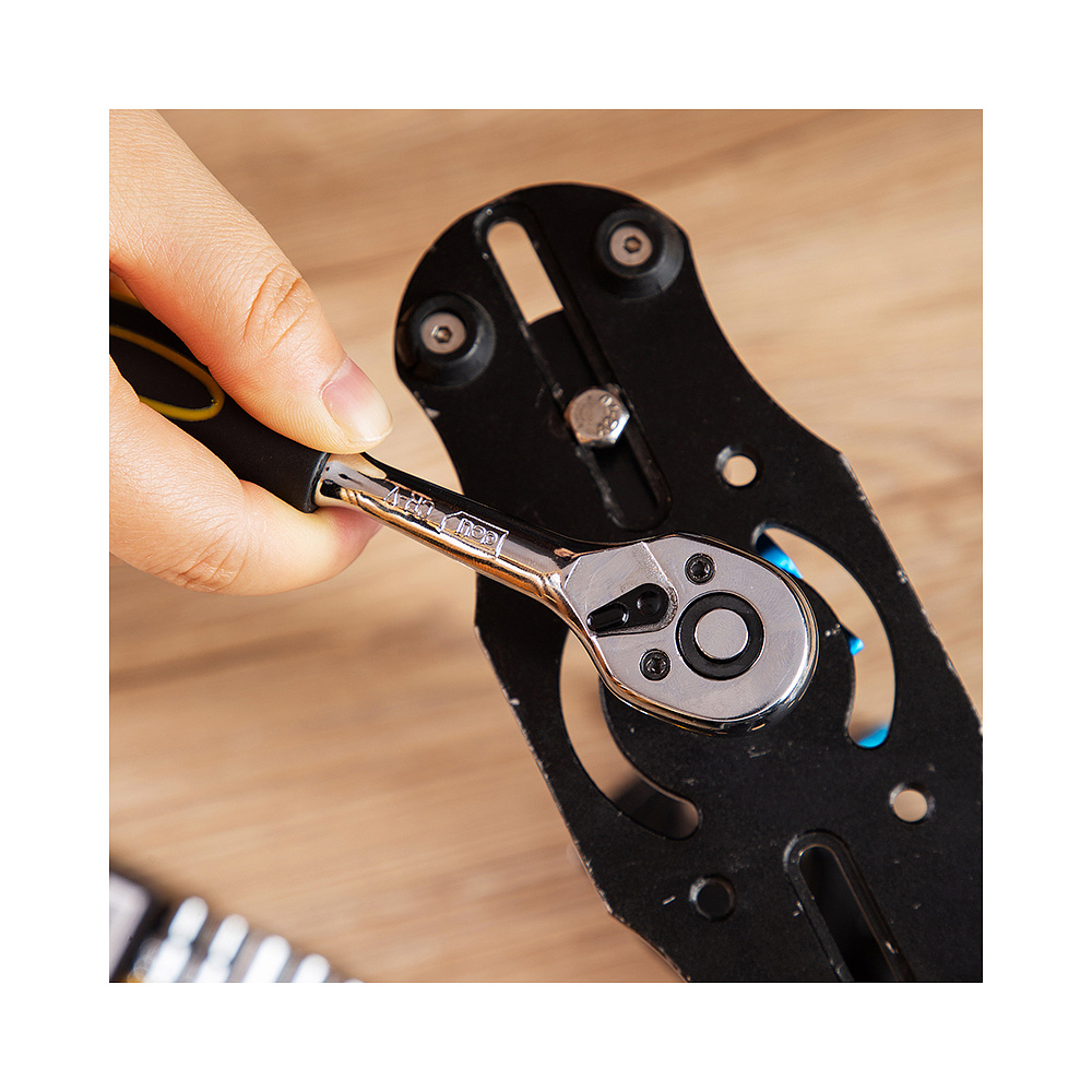 Набор торцевых ключей "Deli" EDL0012T,12 предметов, 5-14 мм, желтый, серебристый - 10