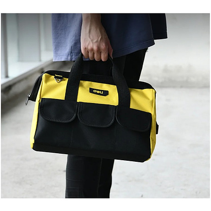 Сумка для инструментов Deli YS EDL430016, 360х180х250 мм, ткань Oxford, черный, желтый - 4
