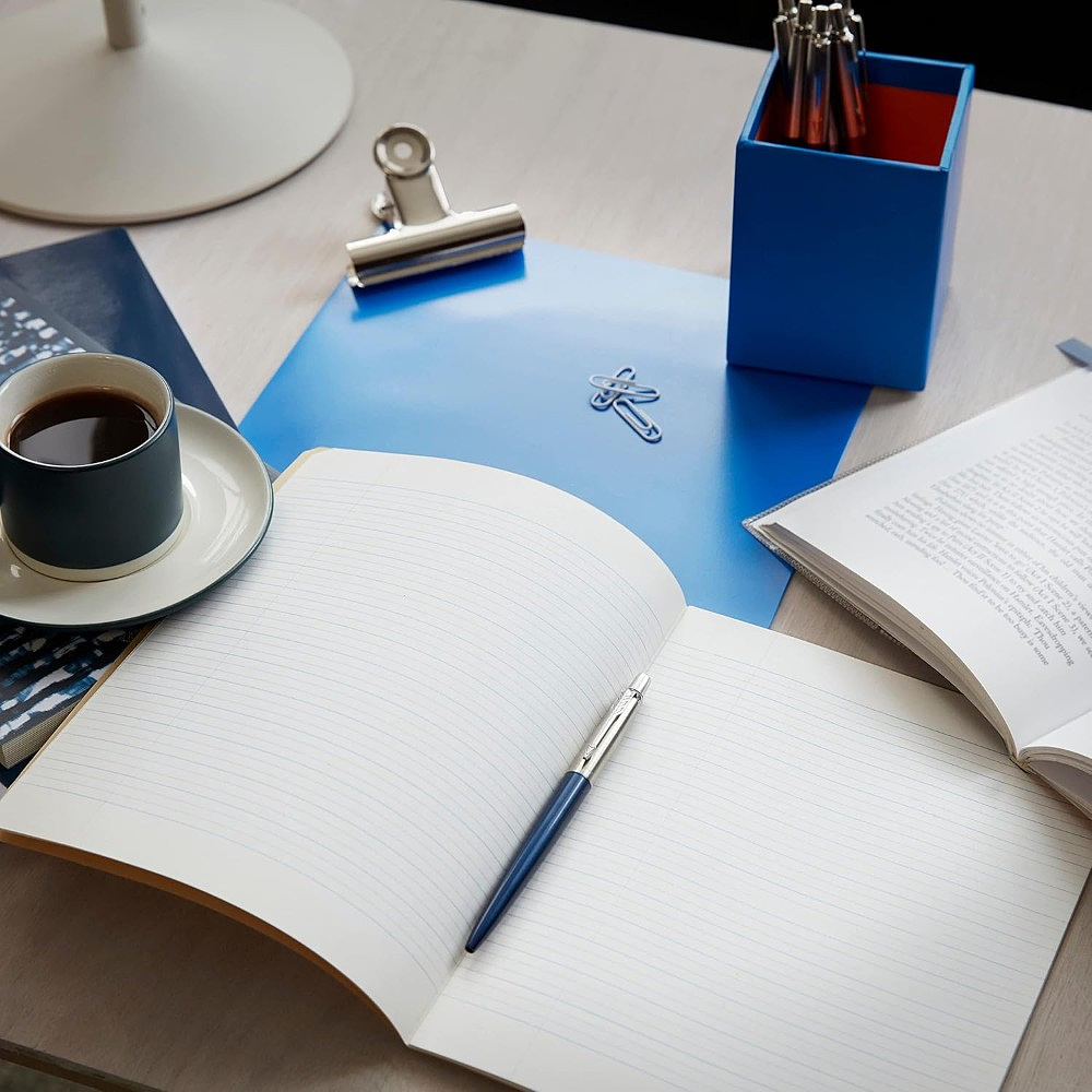 Ручка шариковая автоматическая "Jotter Core K63 Royal Blue CT", 1 мм, синий, серебристый, стерж. синий - 5