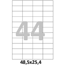 Самоклеящиеся этикетки Yesli:, 48,5х25.4, 100 листов, 44 шт, белый