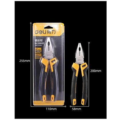 Плоскогубцы Deli YS EDL2008Z, 200 мм., желтый, черный - 8
