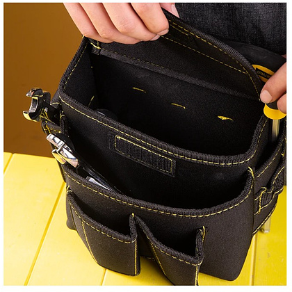 Сумка для инструментов поясная Deli YS EDL-P4, 220х140х200 мм, ткань Oxford, черный - 2