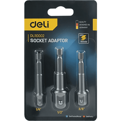 Набор адаптеров шестигранников Deli YS EDL110002, 1/4 на квадрат 1/4'', 3/8'', 1/2" - 11