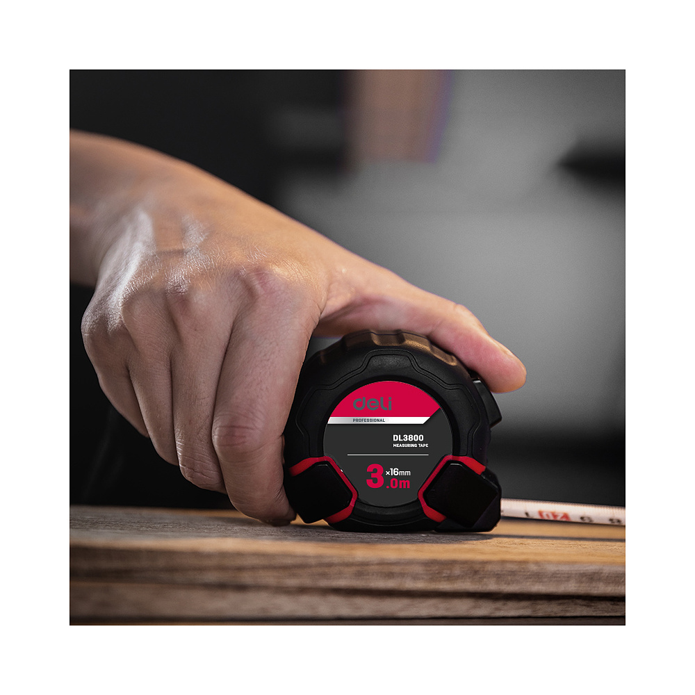 Рулетка "Deli 3800", 3 м, черный - 2