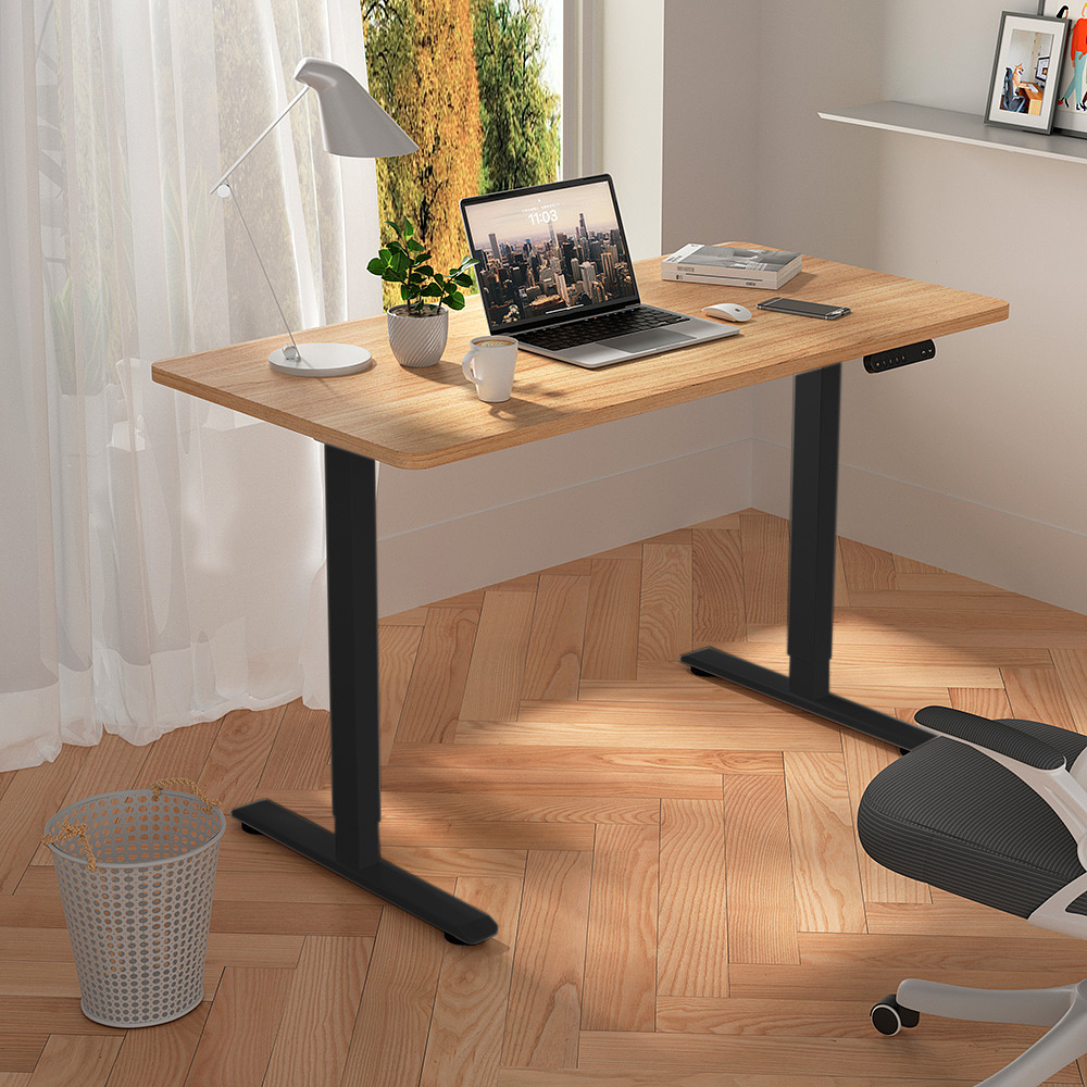 Стол с электроприводом WellDesk Prime 1300x675х18 черный/дуб термо черно-коричневый (9191461+9178193) - 4