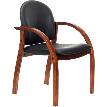 Стул Бюрократ "ДЖУНО", экокожа, черный, дерево