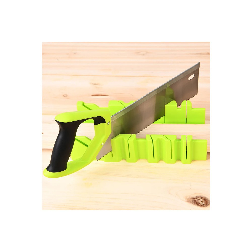 Стусло с ножовкой Deli GS EDL580900, 22.5°/45°/90°, 13 TPI, 300 мм, черный, зеленый - 3