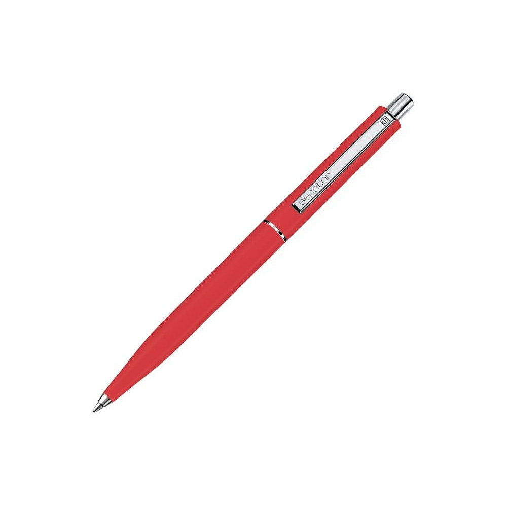 Ручка шариковая автоматическая "Senator Point Polished", 1.0 мм, красный, стерж. синий