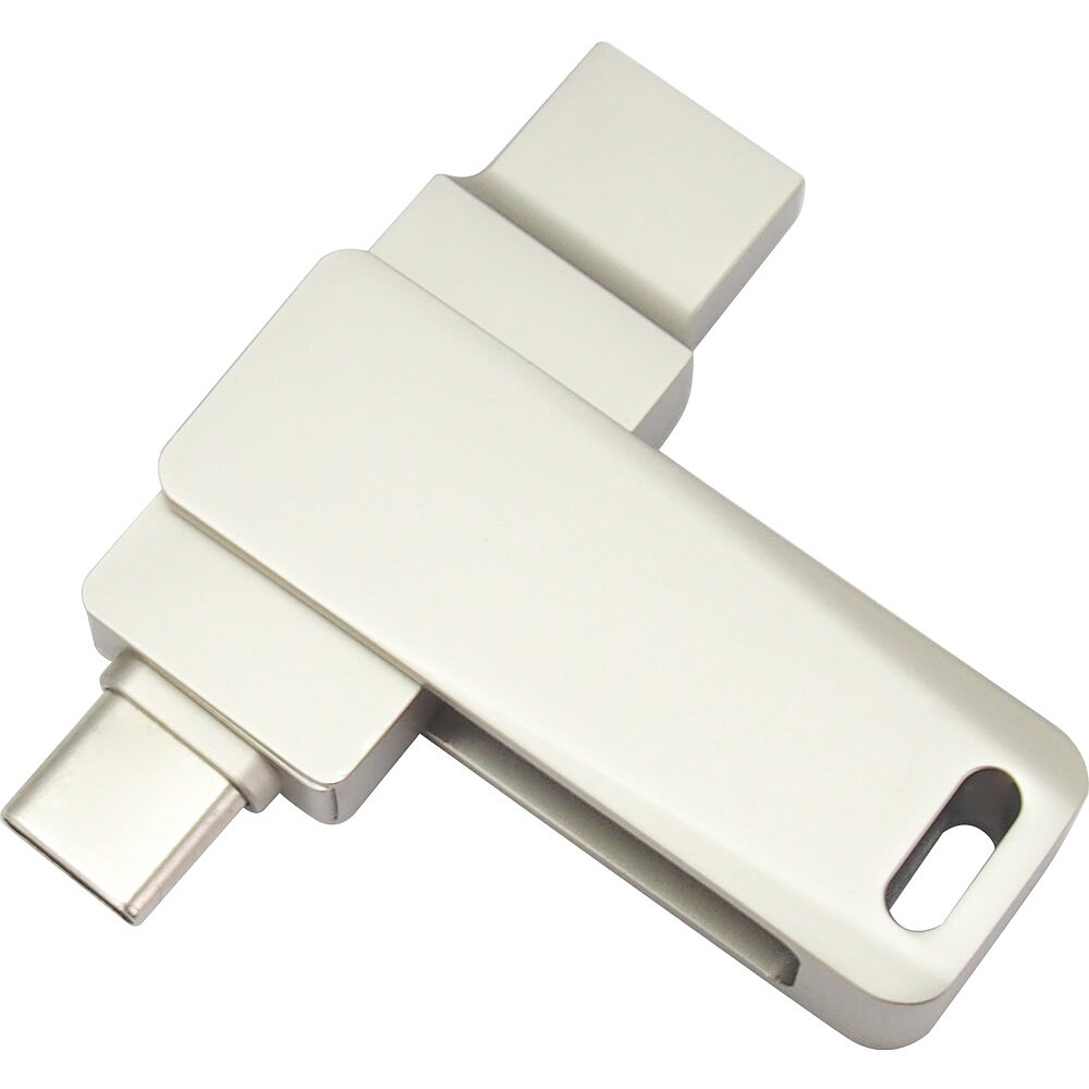 USB Flash накопитель 3.0 128 Gb СК-046, TypeC Dual, металл, серебристый - 4