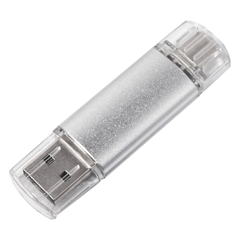 USB Flash накопитель 2.0 "Assorti", 16 Gb, OTG/Type-C, серебристый