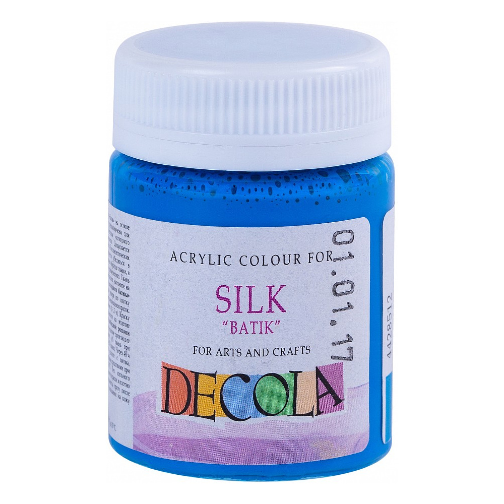 Краска акриловая по шелку перламутровая "Декола", 512 небесно-голубая, 50 мл., банка