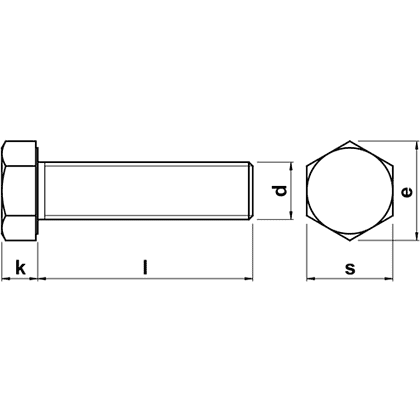 Болт шестигранный М6х20 мм, DIN 933/ГОСТ 7798-70, цинк, 1 кг - 2