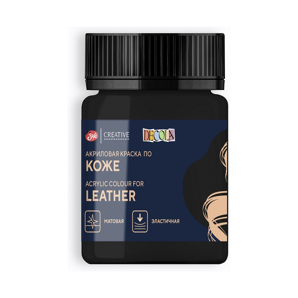 Краска акриловая для кожи "Декола", 810 черная, 50 мл., банка