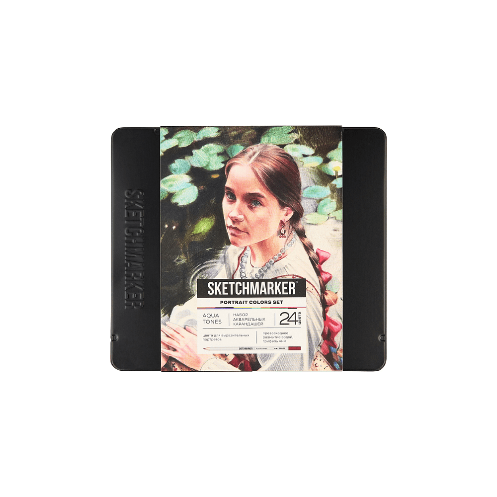 Цветные карандаши акварельные "Sketchmarker Портрет", набор 24 цвета, жестяной пенал