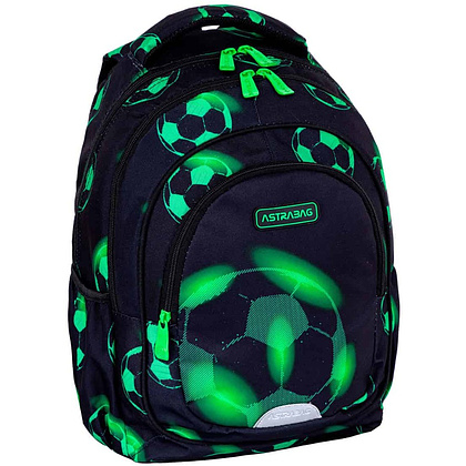 Рюкзак школьный "Neo Football", полиэстер, черный, зеленый - 3