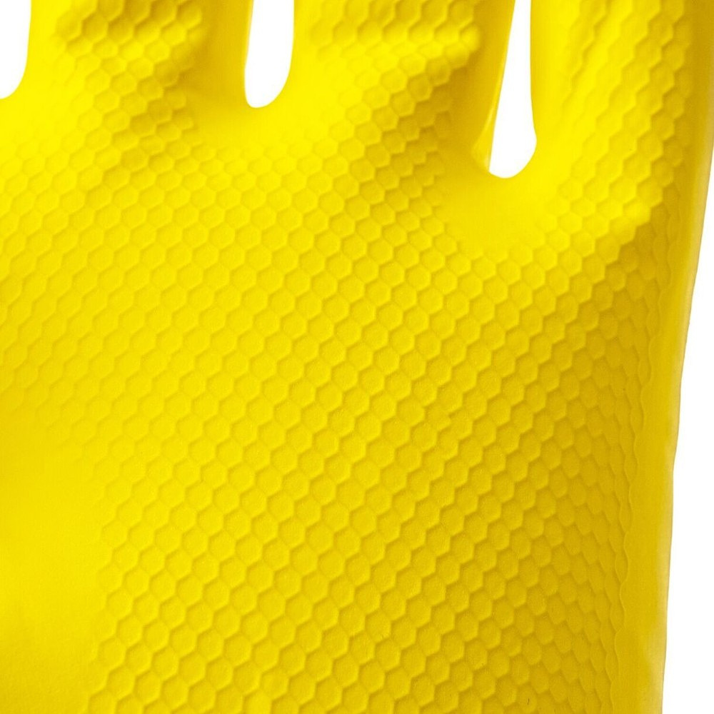 Перчатки латексные HQ Profiline, р-р M, с х/б покрытием, желтый - 5