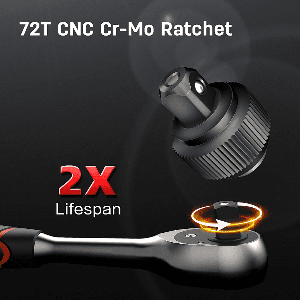 Набор инструмента 1/2" Deli RS EDQ43062, 62 шт. - 6