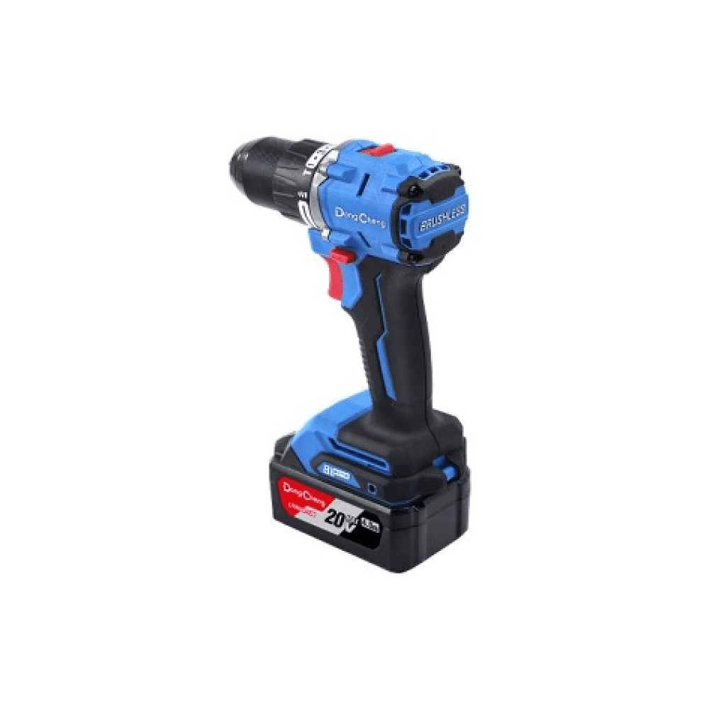 Дрель-шуруповерт "DongCheng" аккумуляторная, ударная бесщеточная 20В, 500Вт, 60Нм, аккум. 2.0Ач*2, з/у 2А, тип AM - 2