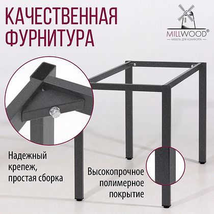 Стол Millwood Сеул, 1300х800 мм, бетон, графит - 9